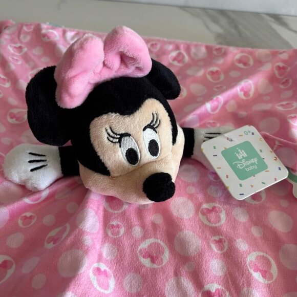 Disney Baby Minnie Mouse Polka Dot Security Blanket Pink Sz OS - Picture 6 of 9